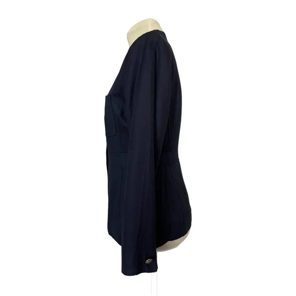 Hw New York Tailored Navy Blazer Size 4 Petite